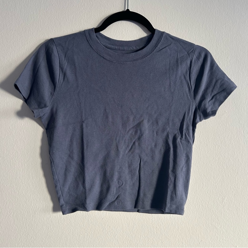 Hollister Blue Gray Cropped T-Shirt